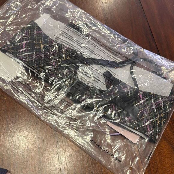 Savage X A Little Tart Black Purple Plaid Unlined Bra 34D - Picture 5 of 5